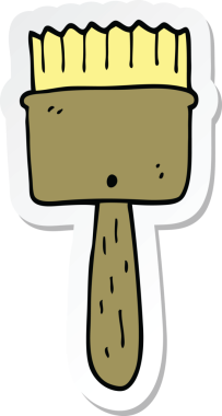 Bir insan tarafından çizilmiş bir karikatür fırçasının çıkartması.