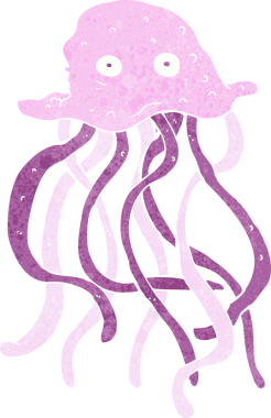 Bir insan tarafından çizilmiş ahtapot çizgi filmi.