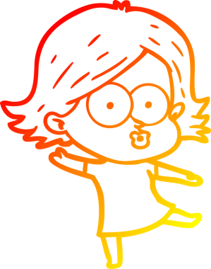 Bir insan tarafından somurtulmuş çizgi film kızı çizimi.