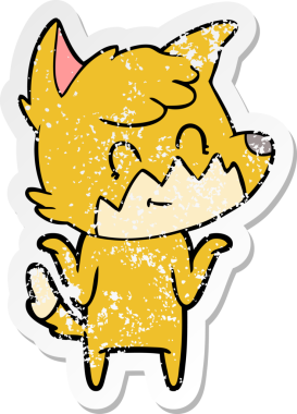 Bir insan tarafından çizilmiş üzgün bir çizgi film çıkartması.