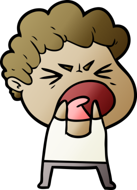 Bir insan tarafından çizilmiş öfkeli bir adam.