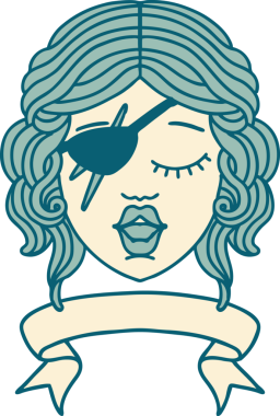 Retro Dövme Tarzı İnsan Rogue karakteri Bir insan tarafından çizilmiş pankartıyla