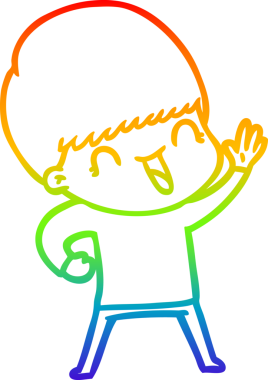 gökkuşağı gradyanı çizimi bir insan tarafından çizilmiş mutlu bir çizgi film çocuğu