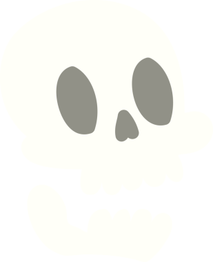 Bir insan tarafından çizilmiş ürkütücü cadılar bayramı kafatası.