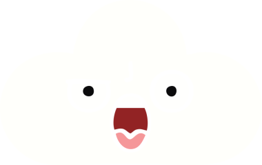 Bir insan tarafından çizilmiş bir bulutun düz renk retro karikatürü