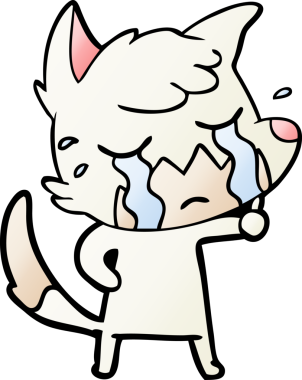 Bir insan tarafından çizilmiş ağlayan tilki çizgi filmi.