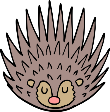 Bir insan tarafından çizilmiş çivili kirpi.