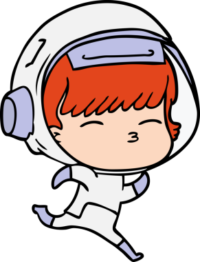 bir insan tarafından çizilmiş astronot çizgi filmi.