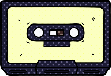 bir insan tarafından çizilmiş eski bir kaset.