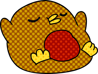 El yazısıyla çizilmiş şirin kawaii kırmızı robin bir insan tarafından çizilmiş.