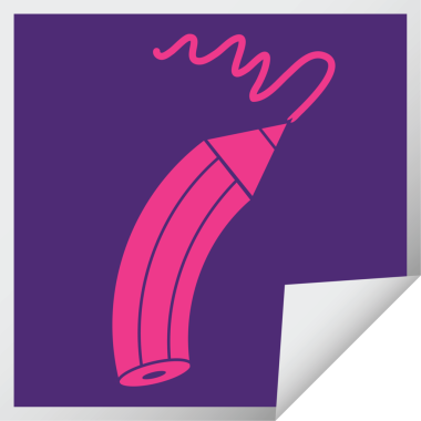 Bir insan tarafından çizilmiş bir çizgi kare soyma etiketi.