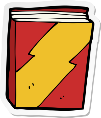 Bir insan tarafından çizilmiş bir çizgi roman çıkartması.