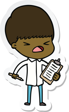 Bir insan tarafından çizilmiş bir karikatür çıkartması.