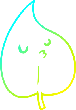 Bir insan tarafından çizilmiş bir sonbahar yaprağının soğuk çizgi çizimi