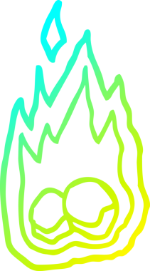 Bir insan tarafından çizilmiş soğuk gradyan çizgi roman çizimi korkunç yanan cadılar bayramı kömürü