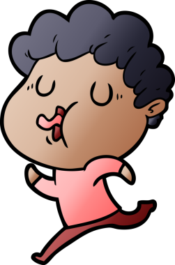 Bir insan tarafından çizilmiş çizgi film şarkıcısı.