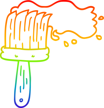 Bir insan tarafından çizilmiş bir karikatür boya fırçasının çizimi