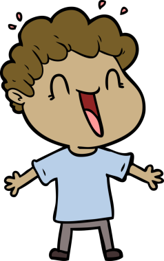 Bir insan tarafından çizilmiş mutlu bir adam.