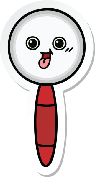 Bir insan tarafından çizilmiş şirin bir çizgi film büyütecinin çıkartması.