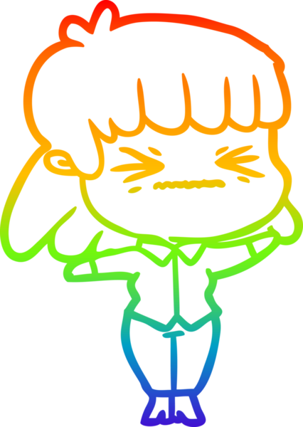 gökkuşağı gradyan çizimi bir insan tarafından çizilmiş bir karikatür kadın