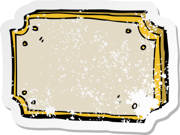 Bir insan tarafından çizilmiş eski bir çizgi filmin gerilimli çıkartması.