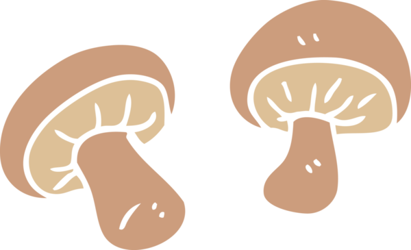 karikatür mantarları insan tarafından çizilmiş.