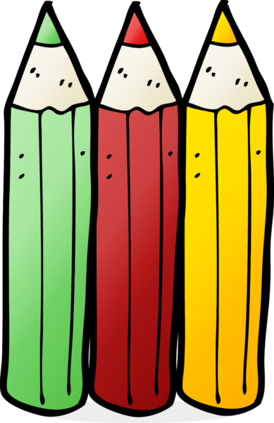 Bir insan tarafından çizilmiş renkli kalemler.