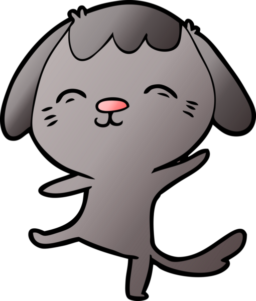 Bir insan tarafından çizilmiş mutlu çizgi film köpeği.