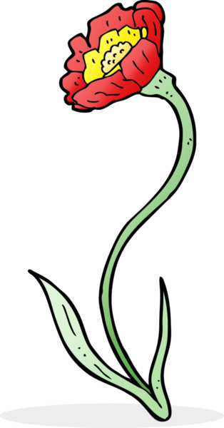 Bir insan tarafından çizilmiş karikatür çiçeği