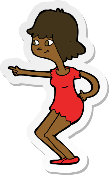 Bir insan tarafından çizilmiş çizgi film kızına ait etiket.