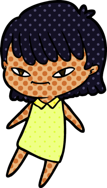 Bir insan tarafından çizilmiş karikatür kadın.