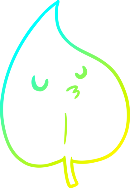 Bir insan tarafından çizilmiş bir sonbahar yaprağının soğuk çizgi çizimi