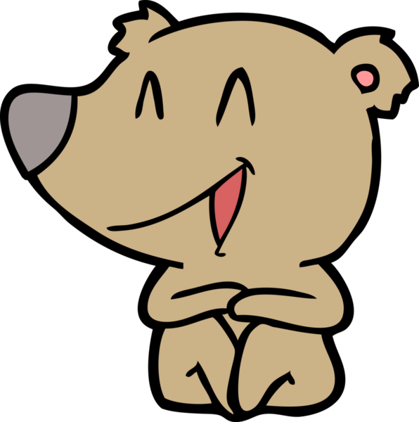 Bir insan tarafından çizilmiş gülen ayı çizgi filmi.