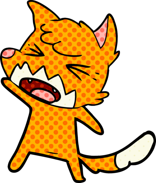 Bir insan tarafından çizilmiş kızgın çizgi film tilkisi.