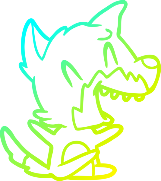 Bir insan tarafından çizilmiş gülen tilki çizgi filmi.