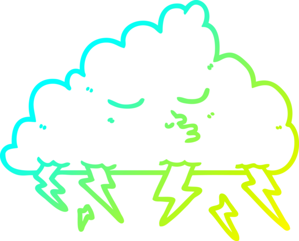 Bir insan tarafından çizilmiş bir karikatür fırtına bulutu çizimi