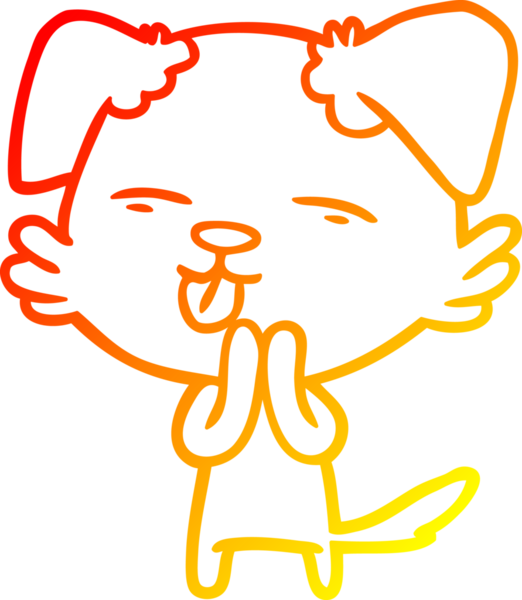 İnsan tarafından çizilmiş bir çizgi film köpeğinin sıcak çizgi çizimi.