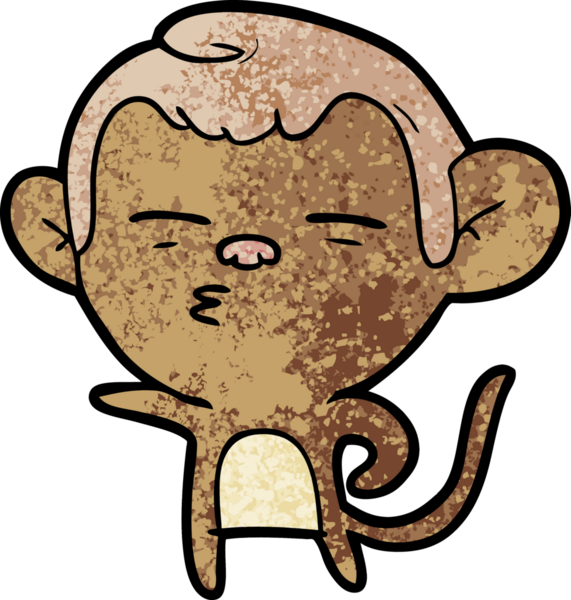 bir insan tarafından çizilmiş şüpheli maymun çizgi filmi