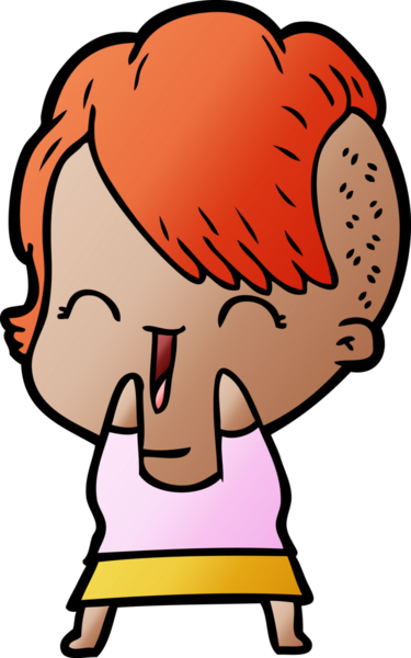 Bir insan tarafından çizilmiş mutlu hippi kız çizgi filmi.