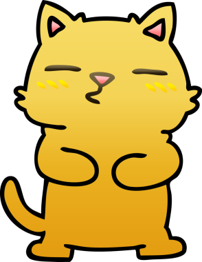 bir insan tarafından çizilmiş gölgelenmiş garip çizgi film kedisi.