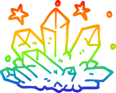 gökkuşağı gradyan çizimi bir insan tarafından çizilmiş kristal bir çizgi