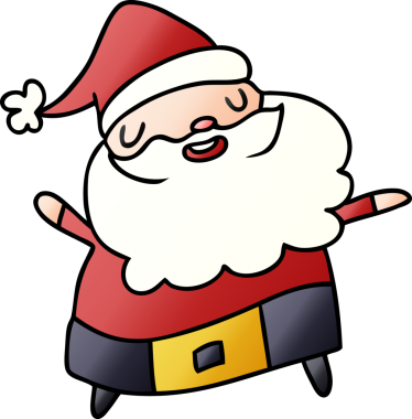 Bir insan tarafından çizilmiş Noel Baba 'nın gradyan çizimi.