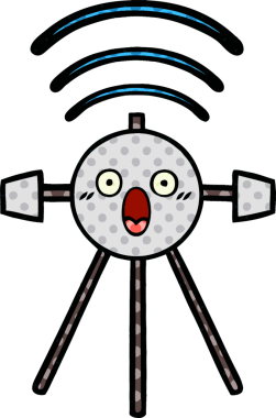 Bir insan tarafından çizilmiş bir uydunun çizgi roman tarzı