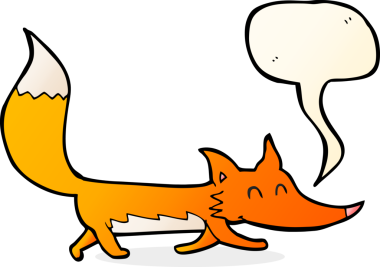 Bir insan tarafından çizilmiş küçük tilki çizgi filmi.