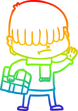 Bir insan tarafından çizilmiş dağınık saçlı bir çizgi film çocuğunun çizimi.