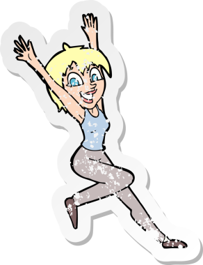 Bir insan tarafından çizilmiş heyecanlı bir karikatürün gerilimli yapıştırması.