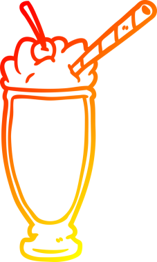 Bir insan tarafından çizilen milkshake 'in ılık gradyan çizimi