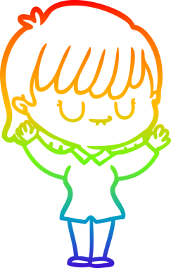 gökkuşağı gradyan çizimi bir insan tarafından çizilmiş bir karikatür kadın