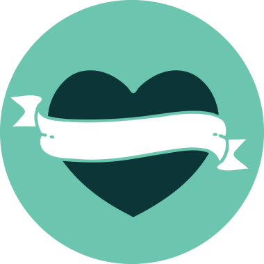 Bir insan tarafından çizilmiş kalp ve bayrağın ikonik dövme şekli