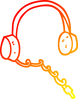 Bir insan tarafından çizilen çizgi film kulaklıklarının sıcak gradyanı